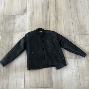 Leather Bomber Jacket Size7/8 Black.